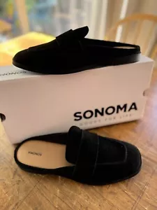 Sonoma Goods For Life Mules Norma Slip-On Square Toe Black SZ 9 Women's New - Picture 1 of 7