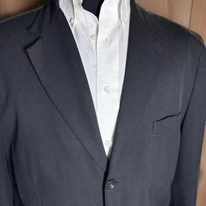 Vintage 90s 100% Silk Blazer Black Evening Jacket Sz XL Formal 3 Button Classic - Picture 1 of 16