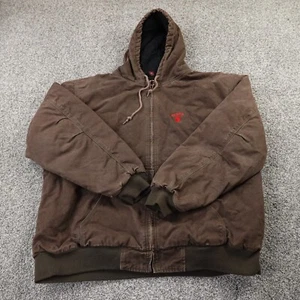 Dri Duck Jacket Mens 3XL Brown Canvas Lined Zip Chore Work Coat Bomber Grunge - Picture 1 of 17