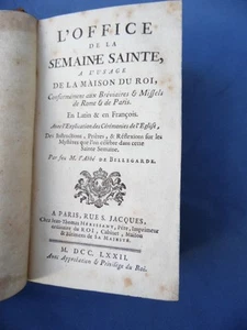 PREGHIERA-L'OFFICE DE LA SEMAINE SAINTE A L'USAGE DE LA MAISON DU ROI-PARIS 1772 - Picture 1 of 1