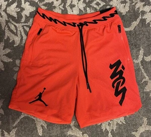 Nike Air Jordan Zion Bright Crimson Mesh Basketball Shorts Mens Sz XS DH0596-635 - Picture 1 of 6
