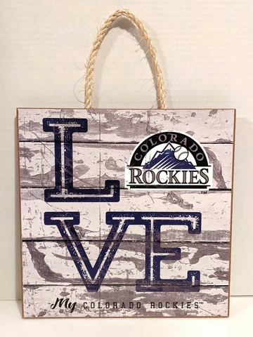 Colorado Rockies Love Wood Sign [NEW] MLB Plaque Wall Banner Cover