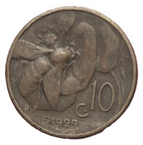 1929 R Italy 10 Centesimi Honeybee Coin TCD World Estate Sale Key Date - Picture 1 of 2
