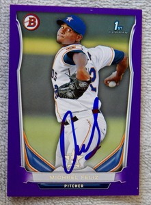 Houston Astros Michael Feliz Signed 2014 Bowman Purple Card Auto