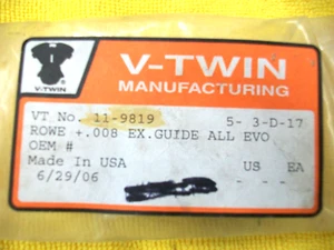 Harley-Davidson ROWE +.008 guía de válvula de admisión/escape de hierro fundido 1984-2004 - Imagen 1 de 4