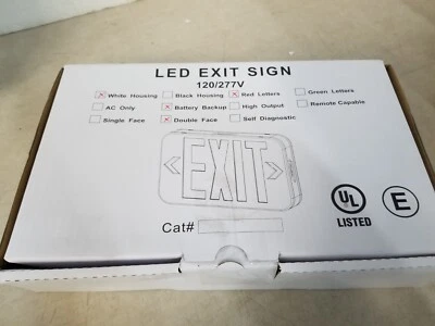 Progress Lighting 120-Volt White Integrated LED Exit Sign PETPE-UR-30 - Image 1 of 4