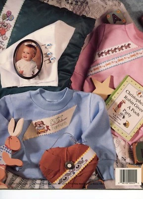 11 Ribband Borders Playtime Pals Cross Stitch Pattern 1994 Train Dogs Baby  - Image 1 of 2