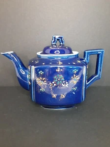 RARE VINTAGE SEIEI & CO JAPAN TEAPOT COBALT BLUE & GOLD HAND PAINTED - Picture 1 of 4