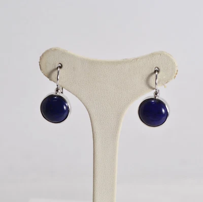 ORECCHINI ARGENTO 925  RODIATI BOTTONI LAPIS 12 mm MONACHINA           AGHT 0880 - Immagine 1 di 3