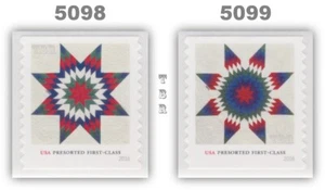 5098-99 5099 Star Quilts (25) Singles 2 Presorted First Class 2016 MNH - Buy Now - Picture 1 of 1