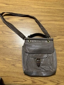Long Live Vintage Fossil Leather Foldover Modern Cargo Bag Purse Satchel Brown - Picture 1 of 13