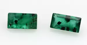 Loose Small Size 0.76 Ct Natural Green Emerald 2 PCS Lots Zambia Mined Gemstone - Picture 1 of 10