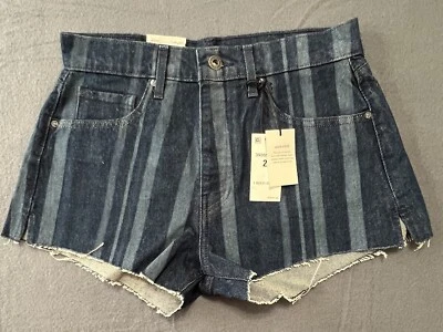 Levi’s 激光条纹 Cheeky High Rise Cutoff 磨损短裤 27 码 - 全新带标签 MSRP 128 美元 — 第 1/4 张图片