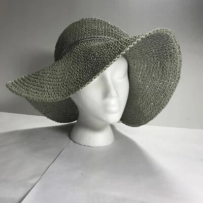 Mujer Hatattack Helecho Verde Plata Trenza Flojo Paja Ala Ancha Sombrero Banda Plateada Foto 1 de 4