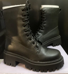 Madden Girl Knight schwarz (Größen - 7, 5,5 & 9,5) Kampfstiefel Schnürstiefel, seitlicher Reißverschluss. - Bild 1 von 4