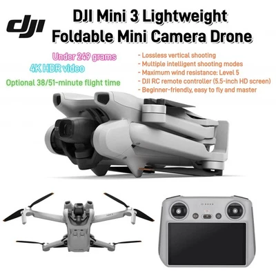 DJI Mini 3(DJI RC)Lightweight Foldable Mini Camera Drone 4K HDR Video Brand new  - Image 1 of 4