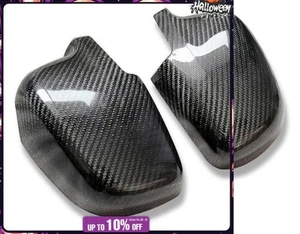 Carbon Fiber Rear Side Mirror Cover Trim Lid 2Pcs Kits For Mitsubishi Evo 4 5 6 - Picture 1 of 3