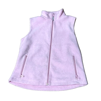 PACIFIC TRAIL Women's L Pink Full Zip Sleeveless Fleece Vest Pockets Collar #R1 - Image 1 of 4