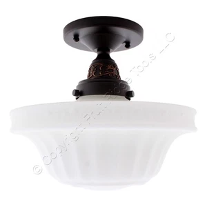 Elk 66221-1 1-Light Semi-Flush Ceiling Light Fixture Oiled Bronze 11"w x 11"h - Picture 1 of 4