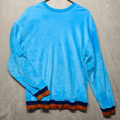 Ascot and Hart Blue Velour Crewneck Sweatshirt Size Small - Image 1 of 4