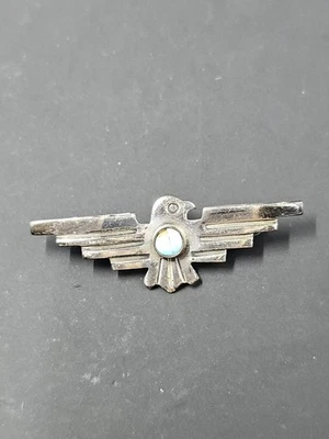 VTG Sterling Silver Turquoise Thunderbird Southwestern Lapel Pin - Image 1 of 4