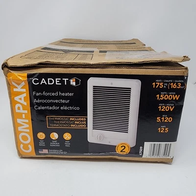 Cadet CSC151TW Com-Pak Calentador Eléctrico Forzado por Ventilador con Termostato 1500W SIN PROBAR Foto 1 de 4
