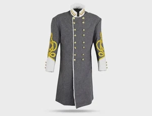 New Civil War Confederate Colonel Frock Coat –Senior Officer Dark Gray Wool Coat - Picture 1 of 4