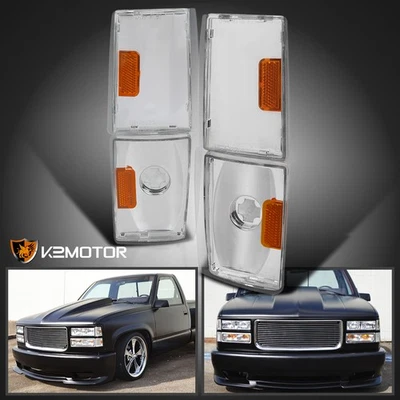 Fits 1988-1993 GMC C/K 1500 2500 3500 Yukon Sierra Clear Corner Signal Lights Foto 1 de 4