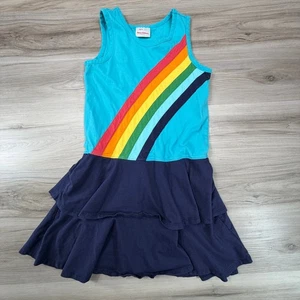 Hanna Andersson Kleid türkis Regenbogen Stufenrock Kinder US 10 140cm - Bild 1 von 8