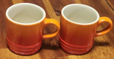 Juego de 2 tazas de café espresso LE CREUSET London 100 ml ~ llama (rojo/naranja) - nuevas sin caja  Foto 1 de 4