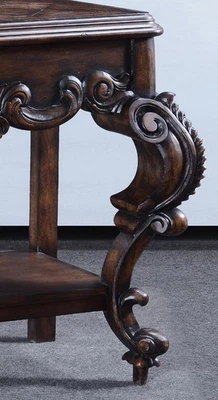 Luxurious Baroque Rococo Console Table – Walnut Finish - Image 1 of 3