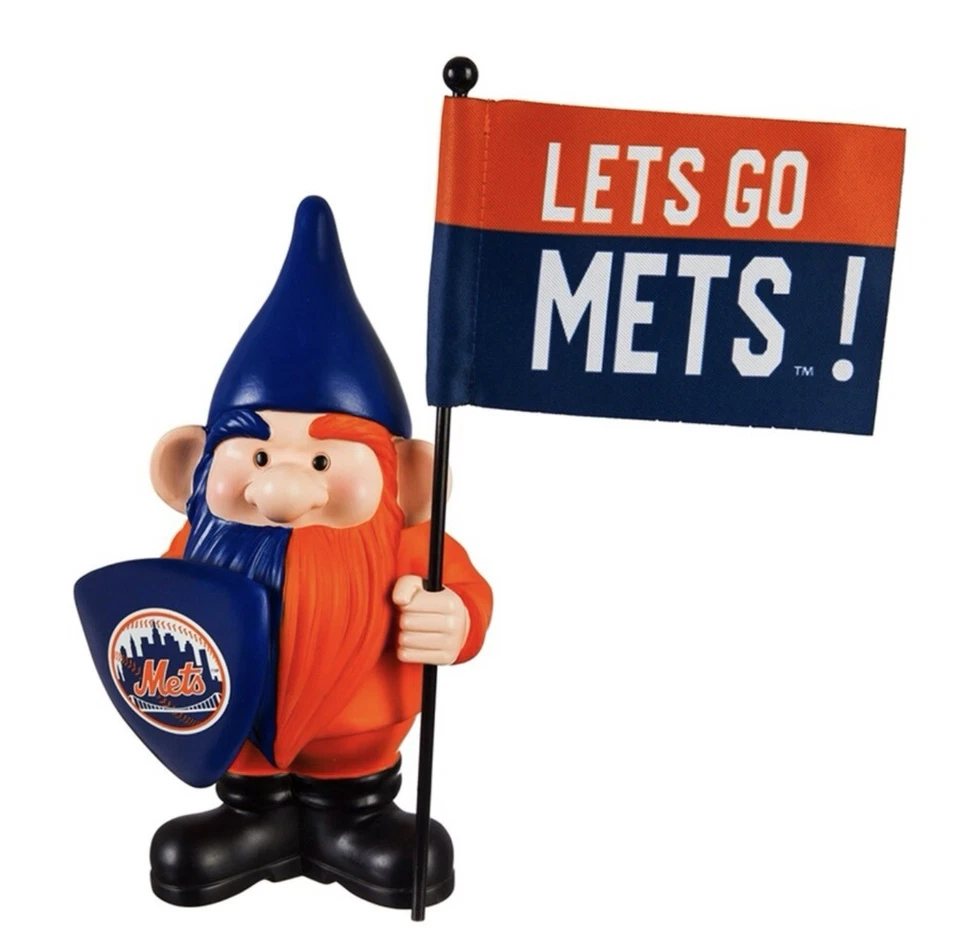 New York Mets Gnome Resin With Flag Holder Official Major League Baseball Msrp58 - Image 1 of 1