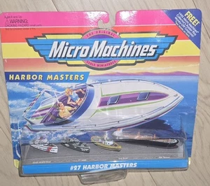 Micro Machines 1995 #27 Harbor Masters W/ Oil Tanker, Tug, Coast Guard, PT Boats - Picture 1 of 3