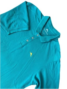 Tommy Bahama Poloshirt Herren L türkis blau meliert Golf IslandZone SuPima Large - Bild 1 von 11