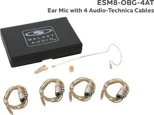 Galaxy Audio ESM8 Single Ear Headset Microphone/4 Audio-Technica Cables - Beige - Picture 1 of 2