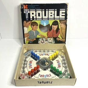 Vintage 1965 Trouble Board Game  Pop-O-Matic No. 310 Kohner Bros Family Game - Picture 1 of 11