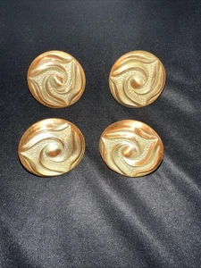 4 Vintage Cabinet Dresser Drawer Knob Pulls Butterscotch Swirl Design Used - Picture 1 of 6