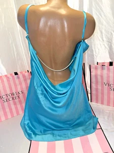 Victoria's Secret Satin Nachthemd hinten offen mit Perlen XL - Bild 1 von 2