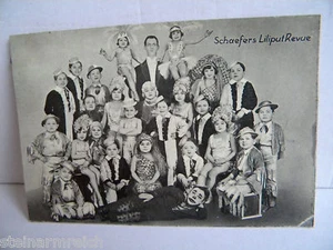 c.1930 Postkarte mit SCHAEFERS LILIPUT REVUE Zirkus Kunst Artist Künstler - Bild 1 von 1