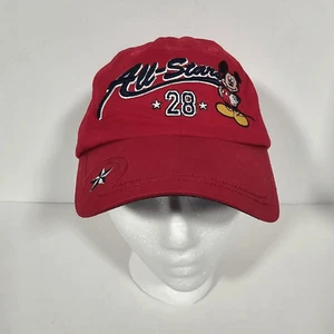 Disney Mickey Mouse All Star #28 Baseball Hat Youth Size Large Red Adjustable - Picture 1 of 7
