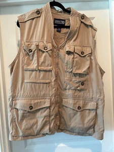Lands End Outdoor Mens tan Size XL Fishing, Safari Uility Cargo Vest - Picture 1 of 5