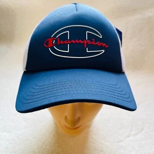 NWT Champion Men's Blue Adjustable Outdoor Classic Trucker Hat - Picture 1 of 6