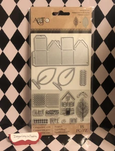Art-C Clear Stamps & Die Cutting Set Houses Leaves Cling Stamps New Set 15 Pcs - Picture 1 of 5