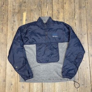 Champion Anorak Jacket Vintage Y2K Fleece Half-Zip Coat, Navy Grey, Mens 2XL