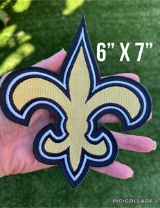 New Orleans Saints PIÙ GRANDE 6""x7"" ferro da stiro ricamato VENDITORE STATUNITENSE - Foto 1 di 3