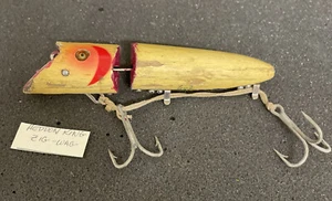 Señuelo de madera articulado KingWAG vintage Heddon ZIG~WAG con ojos de vidrio - Imagen 1 de 24