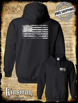 Sudadera/sudadera con capucha de 2 caras con logotipo envejecido bandera de Estados Unidos Estados Unidos Foto 1 de 2