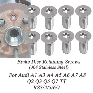8Pcs Stainless Brake Disc Rotor Torx Screw Bolts For Audi A3 Q5 09-20 TT 06-22 - Picture 1 of 6