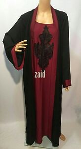 Femme Ouvert Avant Abaya / Robe / Islamique Vêtement/Saudi Dress.burka Taille 54