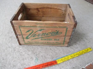Vtg 50's VERNORS Soda Crate Wood Ginger Ale Wooden Advertising Soda Pop - Picture 1 of 15